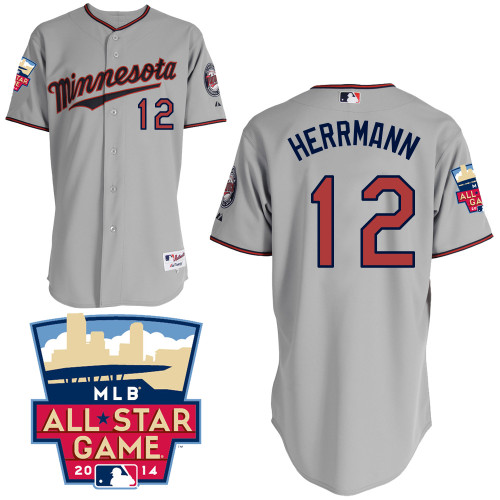 Chris Herrmann #12 Youth Baseball Jersey-Minnesota Twins Authentic 2014 ALL Star Road Gray Cool Base MLB Jersey